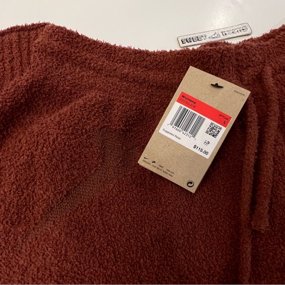 Nike Phoenix Cozy Knit Boucle Pants Brown Oversized Joggers women - Picture 3 of 10